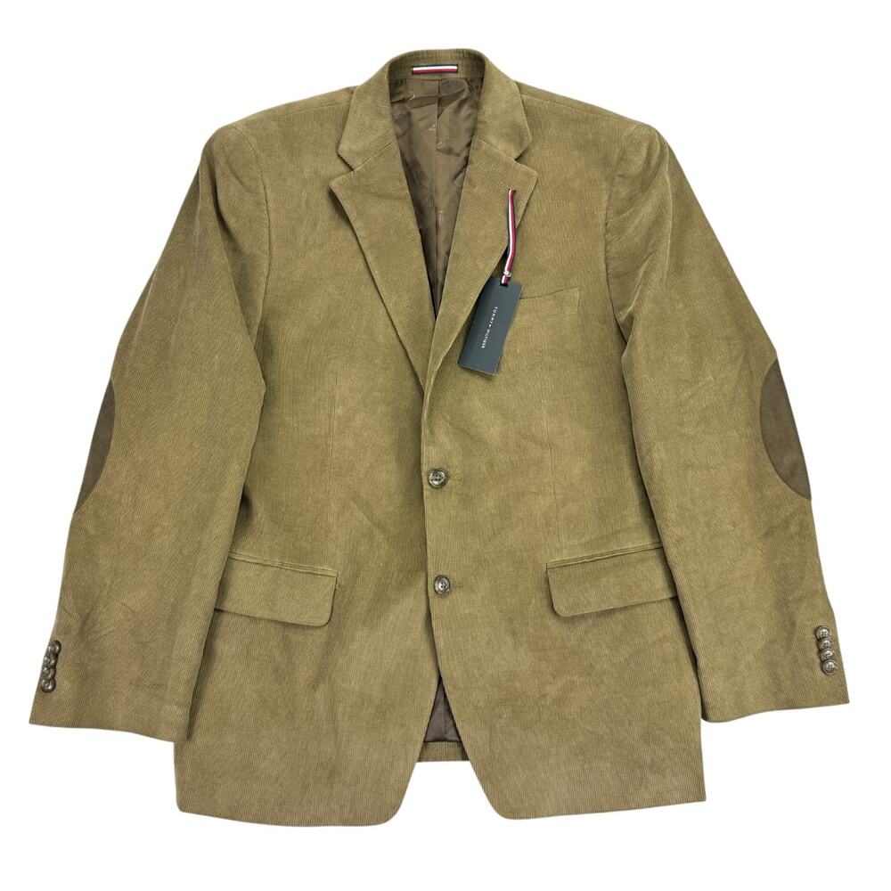 Tommy Hilfiger Mens Daltry Modern Fit Corduroy Sport Coat Taupe 42R